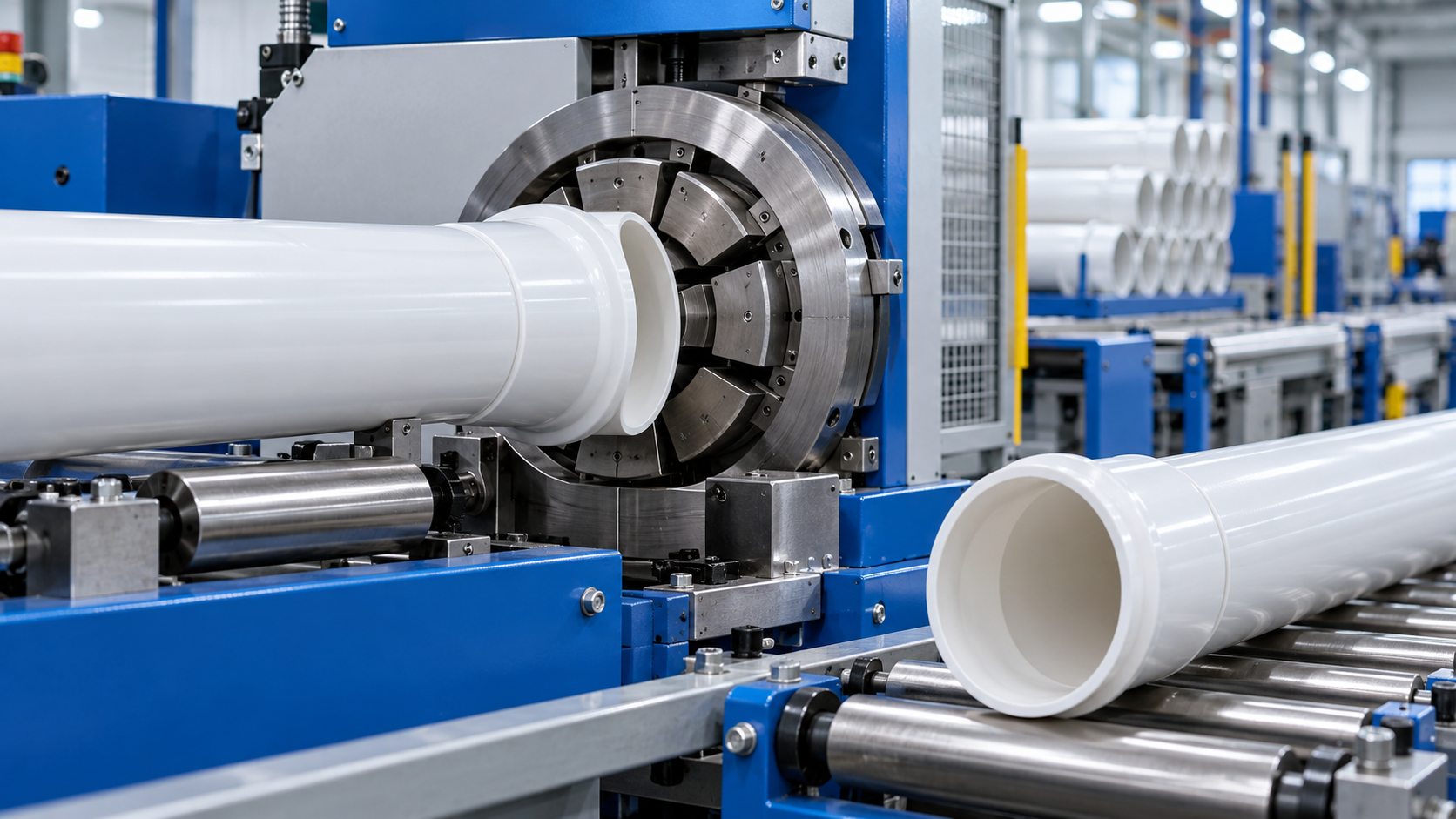 PVC pipe socketing machine forming a precise socket profile